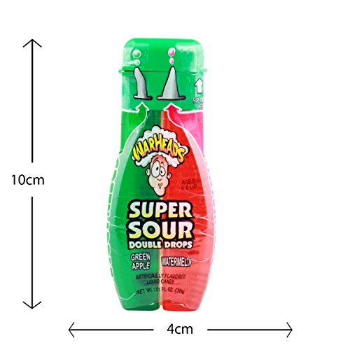 warheads Super Sour Green Apple & Watermelon Double Drops, 30 ml