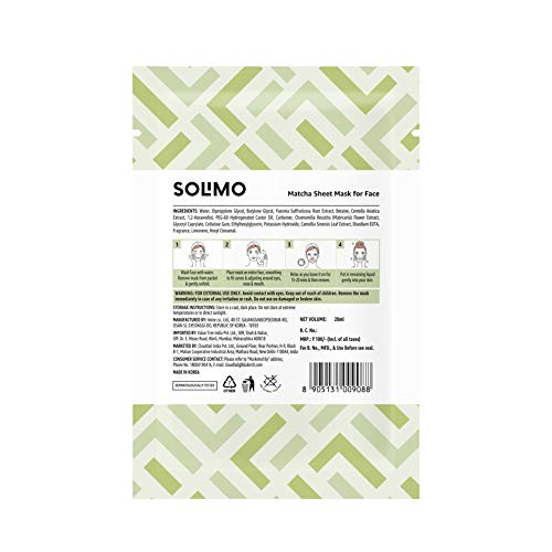 Solimo Face Sheet Mask, Matcha