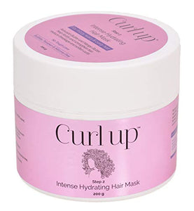 Curl Up Intense Hydrating Hair Mask - Deep conditioner for Curly Hair - Sulphate Paraben And Silicone Free - 200g