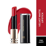 Faces Canada Velvet Matte Lipstick, Smooth one stroke intense color, Soft Matte finish, Enriched with Vitamin E, Hydrated lips all day, Pink Lip Color, Pink alert, 3.5 gm