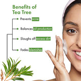 Good Vibes Tea Tree Foaming Gentle Cleansing Face Wash With Deep Cleansing Brush, 150 ml | Anti-Acne Soothing Face Cleanser For All Skin Types | No Parabens, Sulphates & Mineral Oil