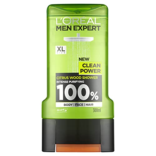 L'Oreal Paris Men Expert Clean Power Shower Gel, Citrus Wood, 300ml