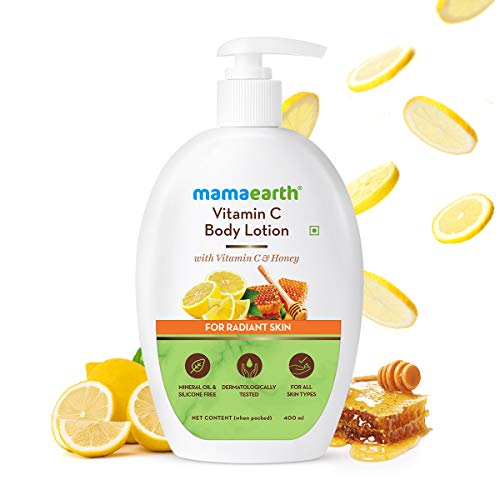 Mamaearth Vitamin C Body Lotion with Vitamin C & Honey for Radiant Skin (400 ml, All Skin Types)