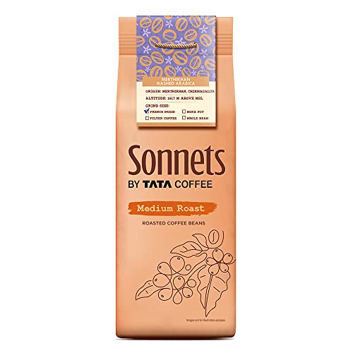 Tata Sonnets Merthikhan Washed Arabica Medium Roast French Press, 250g, Brown