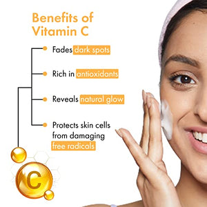 Good Vibes Vitamin C Glow Foaming Face Wash With Deep Cleansing Brush, 150 ml Non-Drying Brightening Face Cleanser For Clear Skin | No Parabens, No Sulphates, No Animal Testing