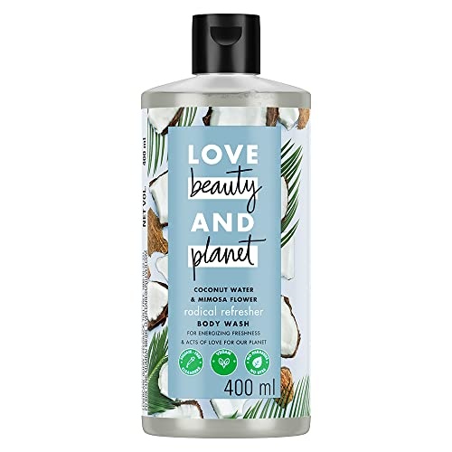 Love Beauty & Planet Refreshing Body Wash 400 ml, with Coconut Water & Mimosa Flower Aroma, Hydrating Sulphate Free, Paraben Free - Liquid Shower Gel