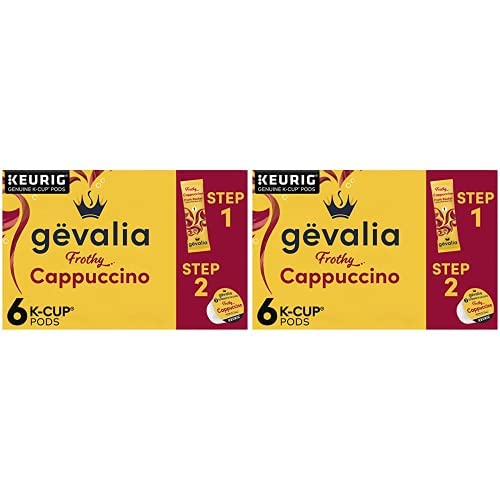 Gevalia Frothy 2-Step Cappuccino Espresso K?Cup Coffee Pods & Froth Packets Kit (6 ct Box) (Pack of 2)