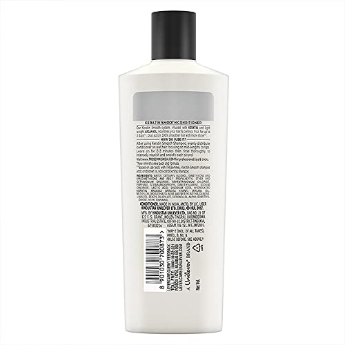 TRESemme Keratin Smooth Conditioner 190 ml, With Keratin & Argan Oil for Straight, Shiny Hair - Nourishes Dry Hair & Controls Frizz, For Men & Women