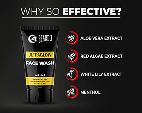 Beardo Ultraglow Facewash & Activated Charcoal Facewash Combo (Pack of 2)