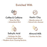 mCaffeine Cappuccino Coffee Face Mask (100gm) for Acne and Oil Control | Face Pack with Kaolin Clay and Almond Milk | Kills 99.9% Acne Causing Germs | SLS & Paraben Free