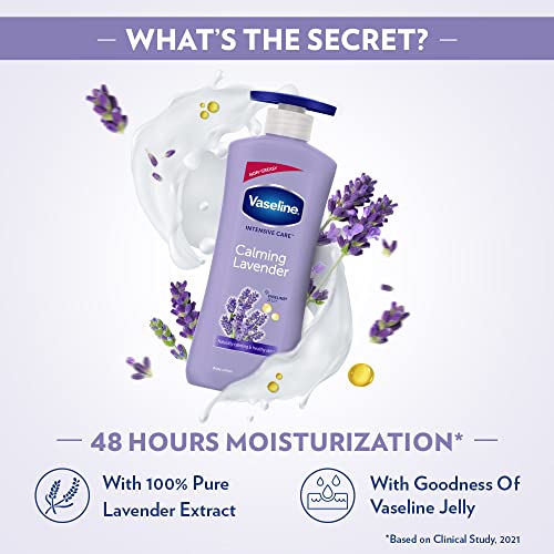 Vaseline Intensive Care Calming Lavender Body Lotion, With 100% Pure Lavender Extracts, Non-Greasy Formula, 400 ml