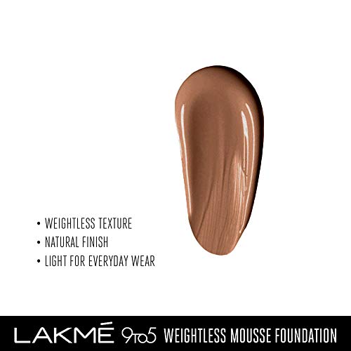 Lakmé 9to5 Weightless Mousse Foundation, Warm Mocha, 25 g