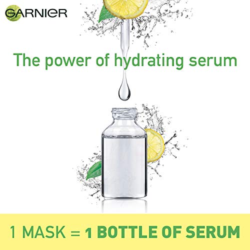 Garnier Skin Naturals Face Serum Sheet Mask (2 Each Of Light Complete, Charcoal, Sakura, Hydrabomb and Hydrabomb ) 421g (Pack of 10)