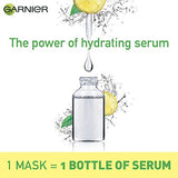 Garnier Skin Naturals Face Serum Sheet Mask (2 Each Of Light Complete, Charcoal, Sakura, Hydrabomb and Hydrabomb ) 421g (Pack of 10)