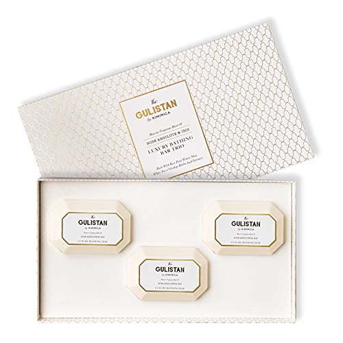Kimirica The Gulistan Bathing Soap Bar Trio Luxury Gift Box, (3 x 85g) Handcrafted soaps set for all skin types