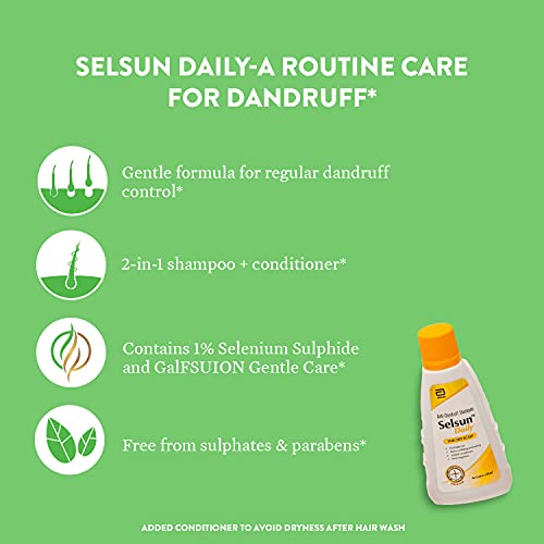 Selsun Daily Anti-Dandruff Shampoo and Selsun Suspension Anti Dandruff Shampoo (Pack of 2) (Daily 60ml+Suspension 60ml)