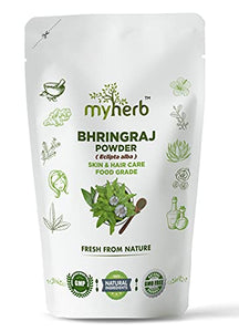 MYHERB 100% Natural Organic Bhringraj Powder (Eclipta Alba) || Ayurvedic Powder || For Use, Food Grade - Skin, Hair & Internal Care || For Men and Women - 227 Gm/0.5 Lbs