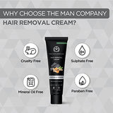 The Man Company Hair Removal Cream for Men Enriched with Charcoal & Turmeric | Dermatologically Tested | For All Skin Types - 100gm