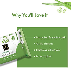 Good Vibes Aloe Vera Soothing Facial Wipes, 25 Wipes (Pack of 2) | Moisturizing, Nourishing, Cleansing | Removes Dirt, Impurities, Excess Oil & Makeup | Vegan, No Parabens, Alcohol & Mineral Oil