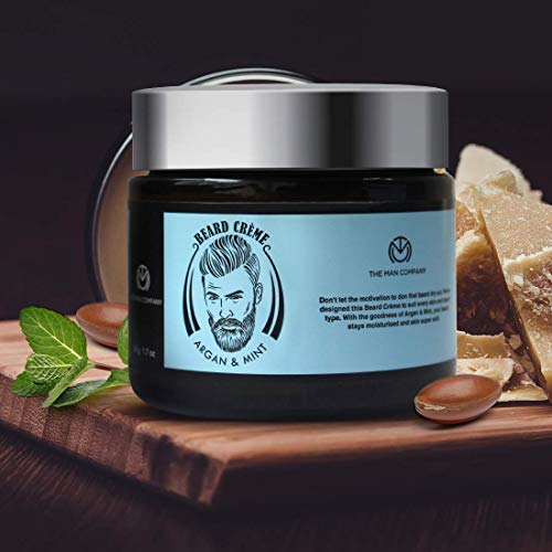 The Man Company Beard Softening Cream with Argan & Mint | Best Softener & Moisturiser for Daily use | (50 g)