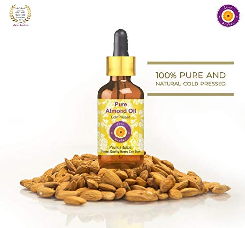 Deve Herbes Pure Almond Oil (Prunus dulcis) Natural Therapeutic Grade Cold Pressed for Skin and Hair 100ml