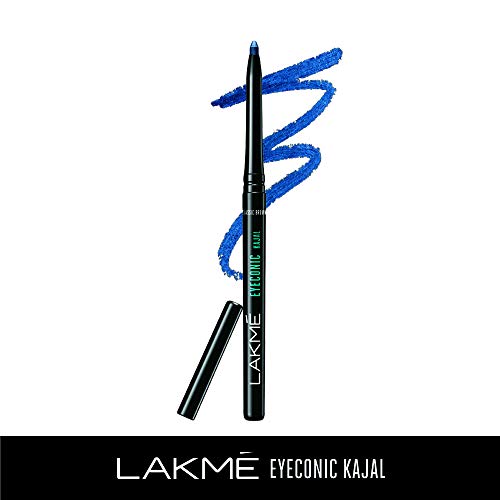 Lakmé Eyeconic Kajal, Royal Blue Colour, Matte Kohl Liner in a Twist Up Pencil - Waterproof, Smudge Proof & Long Lasting Eye Makeup, 0.35 g