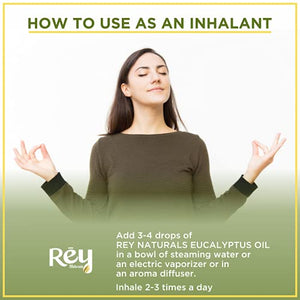 Rey Naturals Eucalyptus Oil, 15 ML 100% Natural For Aromatherapy & Aroma Diffusers For Massage Over Skin, Muscle & Joints