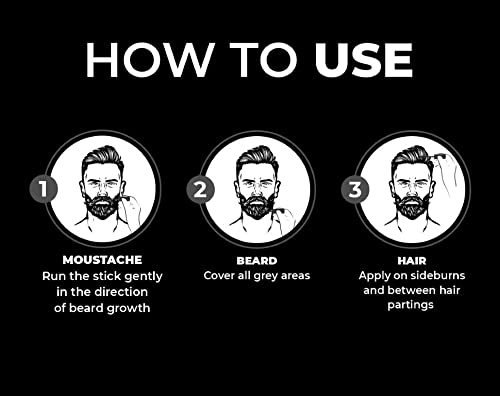 Beardo Black Magic Precision Grey Concealer | Temporary Hair Color | Natural Black |Covers grey hair instantly | Color Grey hair | With applicator, 5 ml
