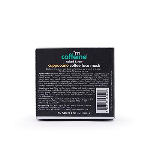 mCaffeine Cappuccino Coffee Face Mask (100gm) for Acne and Oil Control | Face Pack with Kaolin Clay and Almond Milk | Kills 99.9% Acne Causing Germs | SLS & Paraben Free