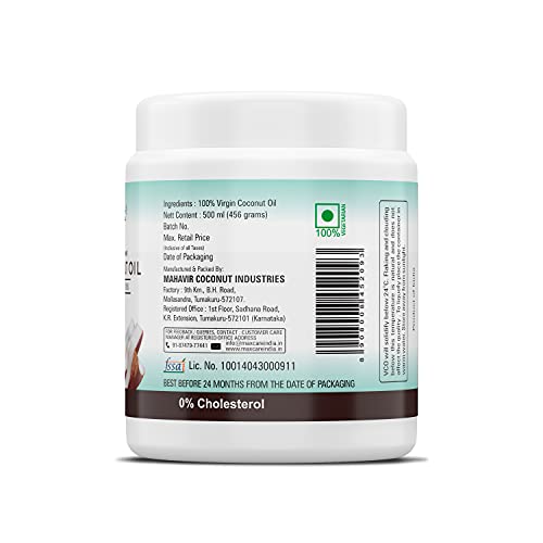 MAX CARE Maxcare Virgin Coconut Oil (Cold Pressed) 500ML Wide Mouth
