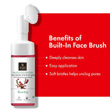 Good Vibes Rosehip Skin Clearing Foaming Face Wash With Deep Cleansing Brush, 150 ml | Rejuvenating Moisturizing Face Cleanser For All Skin Types | No Parabens, Sulphates & Mineral Oil
