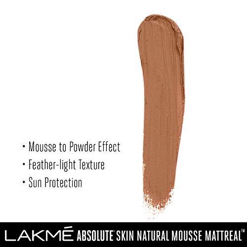 Lakme Absolute Skin Natural Mousse Mattreal Foundation, Rick Walnut, 25g