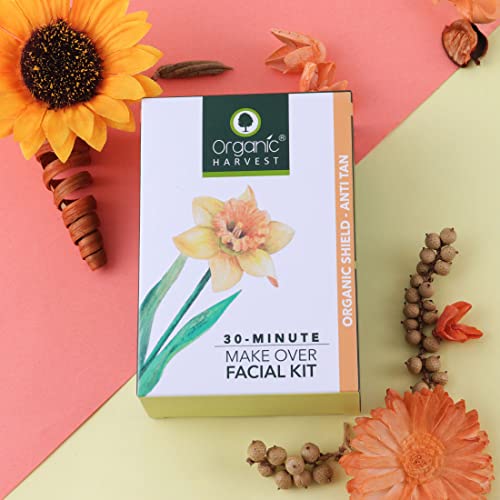 Organic Harvest Anti Tan Make Over Facial Kit for Women / Men | 5 Easy Steps | Remove Tan, Increase Skin Elasticity & Repair | Ideal For All Skin Type | Paraben, Sulphate & Chemical Free (Anti-Tan, Pack of 3, 50gm Each)