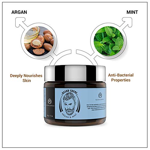 The Man Company Beard Softening Cream with Argan & Mint | Best Softener & Moisturiser for Daily use | (50 g)