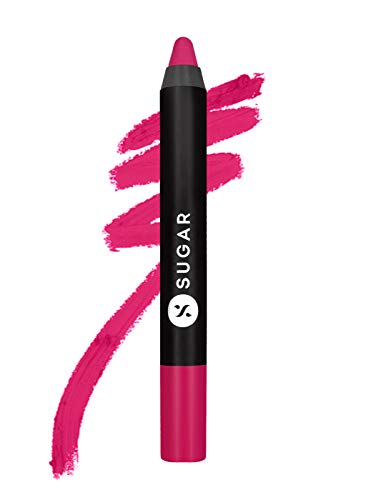 SUGAR Cosmetics Matte As Hell Crayon Lipstick30 Lillian Rose (Magenta) . Highly pigmented, Creamy Texture, Long lasting Matte Finish