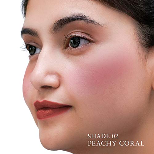 Just Herbs Ayurvedic, Natural Lip & Cheek Tint, Blush For Women - Sls, Chemical & Paraben Free - 02 Peachy Coral (Creamy Matte)