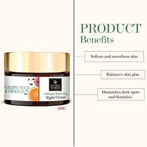 Good Vibes Softening + Brightening Night Cream - Grape Seed + Orange (50 g)