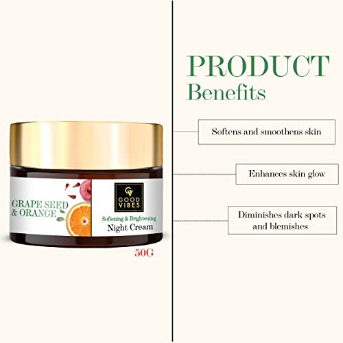 Good Vibes Softening + Brightening Night Cream - Grape Seed + Orange (50 g)