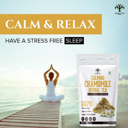 Vanalaya Calming Chamomile Herbal Tea From dried Chamomile Flowers (100gm)