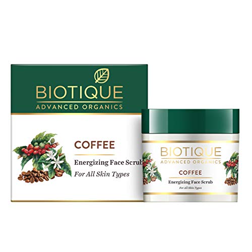 Biotique Coffee Energizing Face Scrub for All Skin Types,50 Gm | Deep Exfoliation, Removes Blackheads & Whiteheads, De-Tan | Paraben & SLS Free