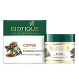 Biotique Coffee Energizing Face Scrub for All Skin Types,50 Gm | Deep Exfoliation, Removes Blackheads & Whiteheads, De-Tan | Paraben & SLS Free