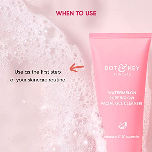 Dot & Key Watermelon SuperGlow Facial Gel Cleanser | oil control face wash for normal to oily skin | brightens skin | 120ml