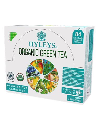 HYLEYS Tea Organic Green Tea Assorted Collection - 84 Tea Bags