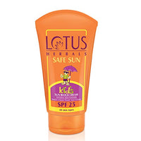 Lotus Safe Sun Kids Sunblock Cream SPF 25, Sensitive Skin Formula, Sweat & Waterproof Sunscreen, 50g