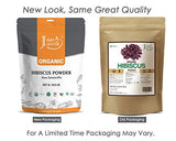 Just Jaivik Organic Hibiscus Flower Powder (Hibiscus Sabdariffa) 227 g Usda Certified Organic| Biodegradable Resealable Zip Lock Pouch