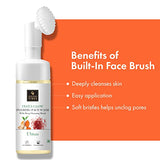 Good Vibes Ubtan Insta Glow Foaming Face Wash With Deep Cleansing Brush, 150 ml | Brightening Cleanser For All Skin Types | With Turmeric, Saffron, Vitamin B3 | No Parabens, Sulphates & Mineral Oil