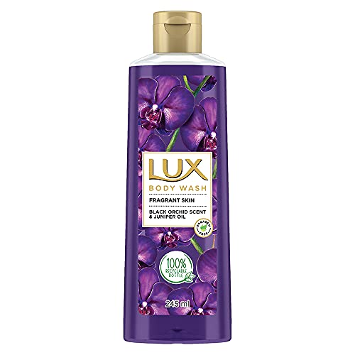 Lux Shower Gel, Black Orchid Fragrance & Juniper Oil Bodywash, With Glycerine For Soft Skin, Long Lasting Fragrance, Paraben Free, 245 ml