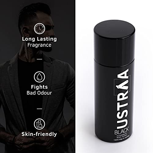 Ustraa Deodorant For Men, Black, 150Ml