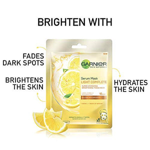 Garnier Serum Masks, 86g - (Light Complete 30g x 1 Pack + Sakura Glow 28g x 1 Pack + Pure Charcoal 28g x 1 Pack) (Gross Weight 128g)