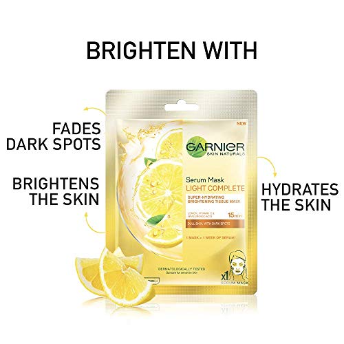 Garnier Serum Masks, 86g - (Light Complete 30g x 1 Pack + Sakura Glow 28g x 1 Pack + Pure Charcoal 28g x 1 Pack) (Gross Weight 128g)